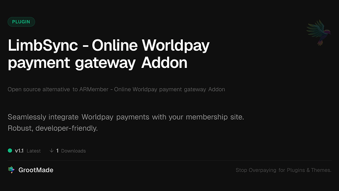 LimbSync - Online Worldpay payment gateway Addon