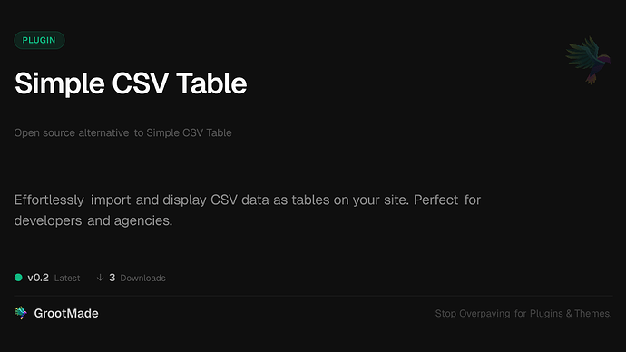 Simple CSV Table