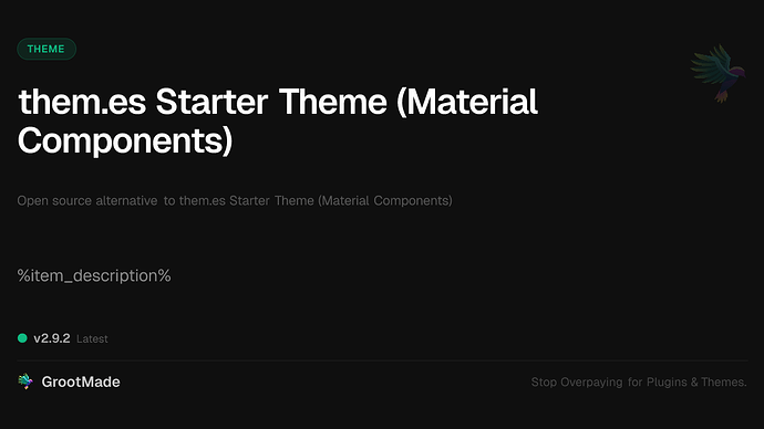 them.es Starter Theme (Material Components)