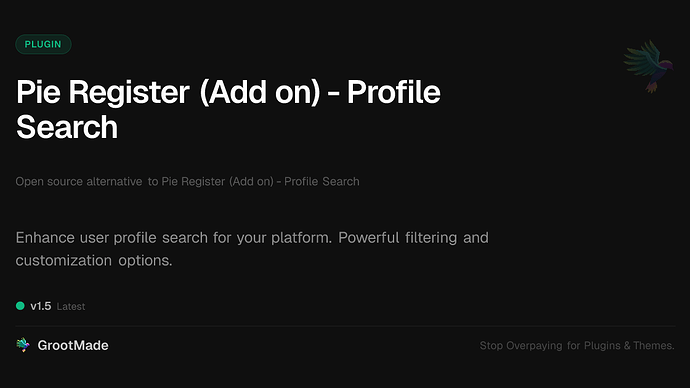 Pie Register (Add on) - Profile Search