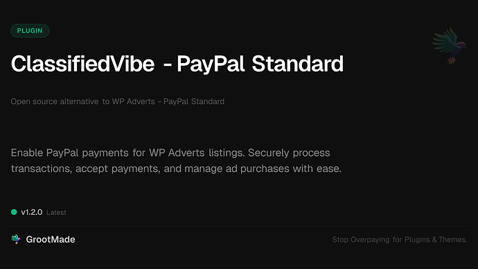ClassifiedVibe - PayPal Standard