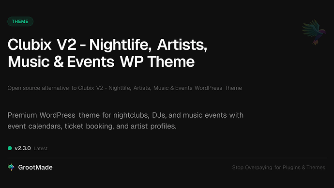 Clubix V2 - Nightlife, Artists, Music & Events WP Theme