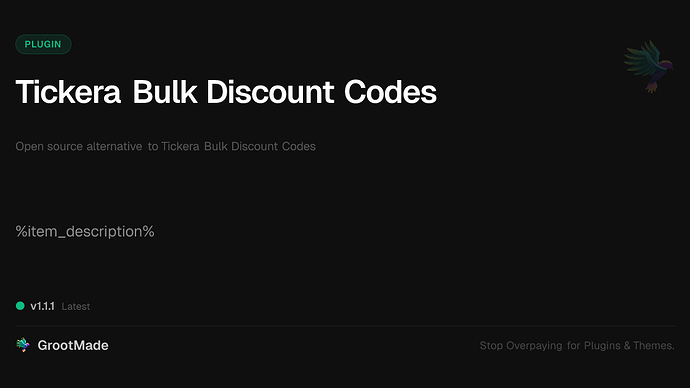 Tickera Bulk Discount Codes