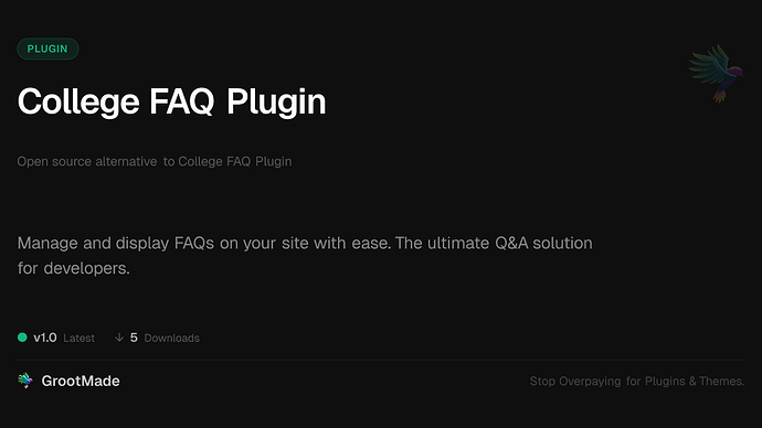 College FAQ Plugin