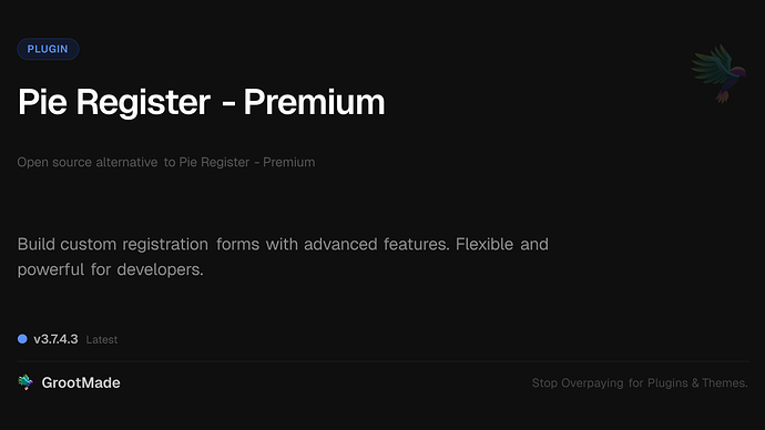 Pie Register - Premium