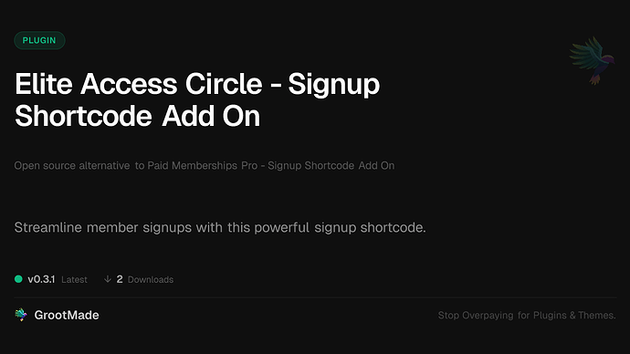 Elite Access Circle - Signup Shortcode Add On
