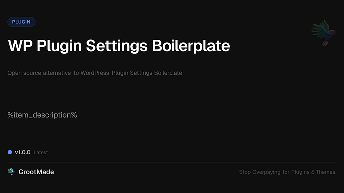 WP Plugin Settings Boilerplate