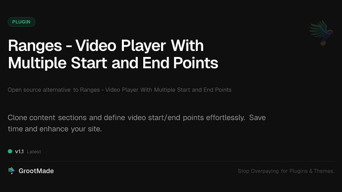 Ranges - Video Player With Multiple Start and End Points