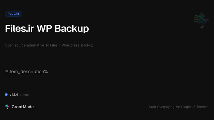 Files.ir WP Backup