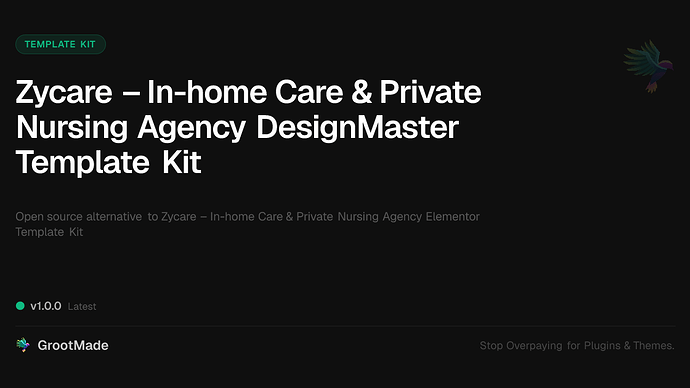 Zycare – In-home Care & Private Nursing Agency DesignMaster Template Kit