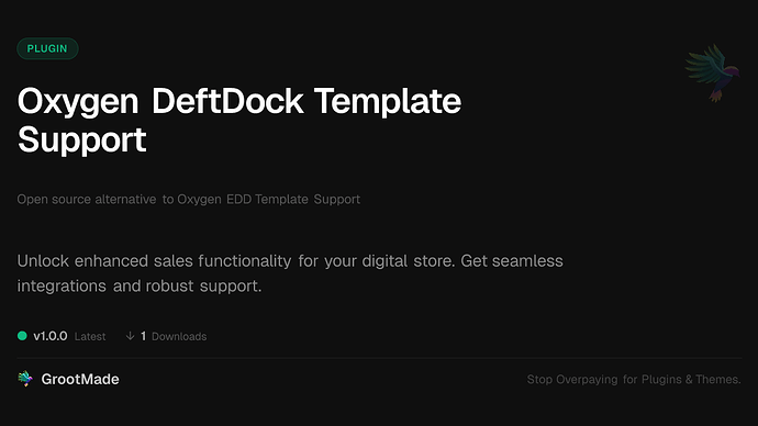 Oxygen DeftDock Template Support