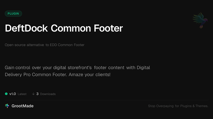 DeftDock Common Footer