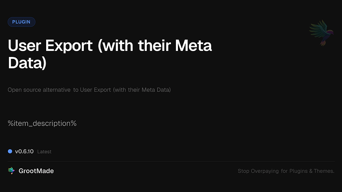 User Export (with their Meta Data)