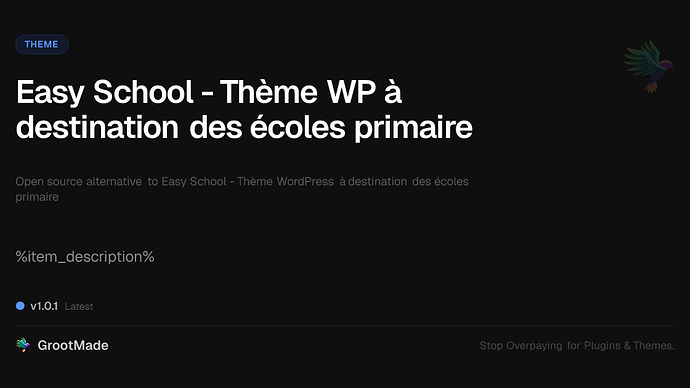 Easy School - Thème WP à destination des écoles primaire