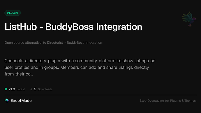 ListHub - BuddyBoss Integration
