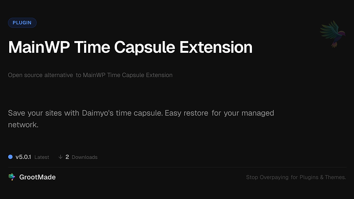 MainWP Time Capsule Extension