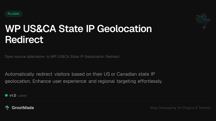 WP US&CA State IP Geolocation Redirect