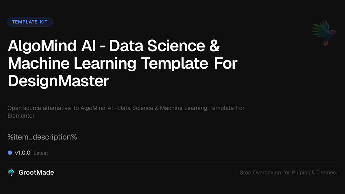 AlgoMind AI - Data Science & Machine Learning Template For DesignMaster