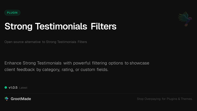 Strong Testimonials Filters
