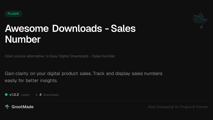 Awesome Downloads - Sales Number