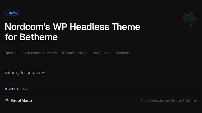 Nordcom's WP Headless Theme for Betheme