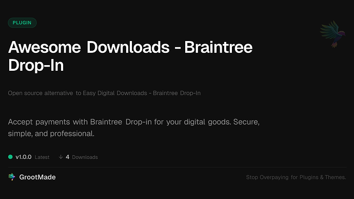 Awesome Downloads - Braintree Drop-In