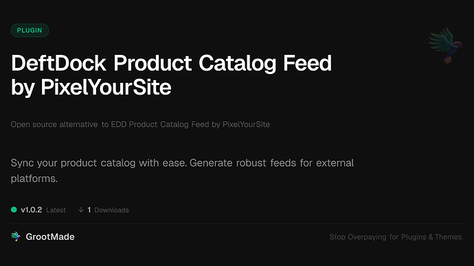 DeftDock Product Catalog Feed by PixelYourSite