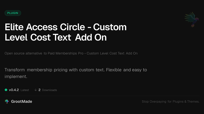 Elite Access Circle - Custom Level Cost Text Add On