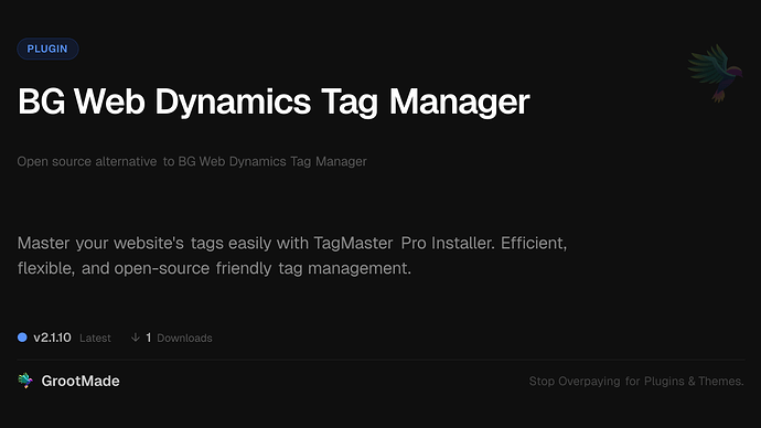 BG Web Dynamics Tag Manager
