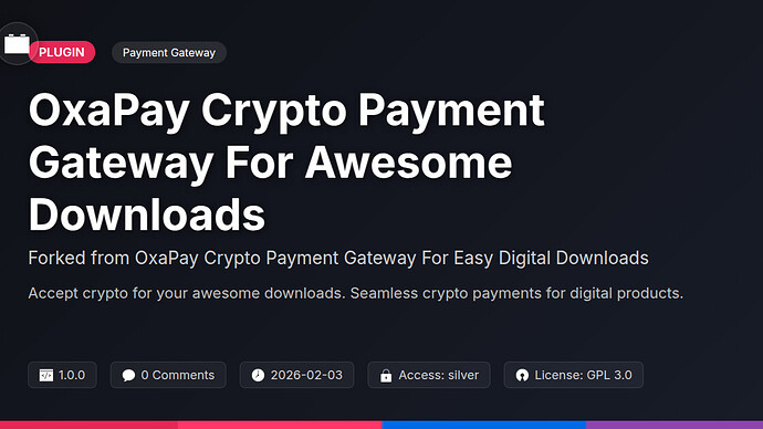 OxaPay Crypto Payment Gateway For Awesome Downloads