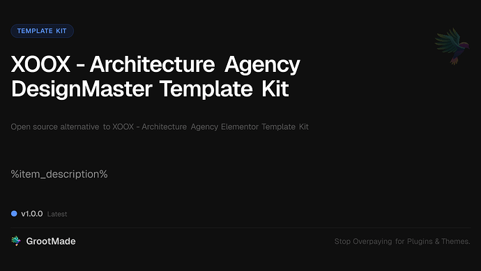 XOOX - Architecture Agency DesignMaster Template Kit