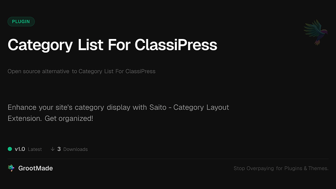 Category List For ClassiPress