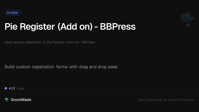 Pie Register (Add on) - BBPress