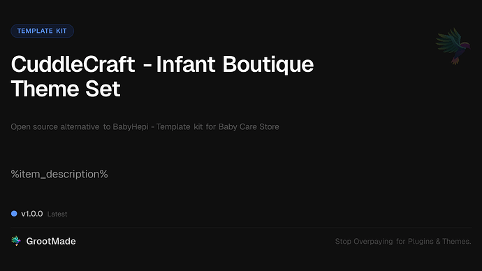 CuddleCraft - Infant Boutique Theme Set