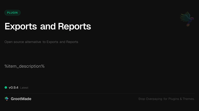 Exports and Reports
