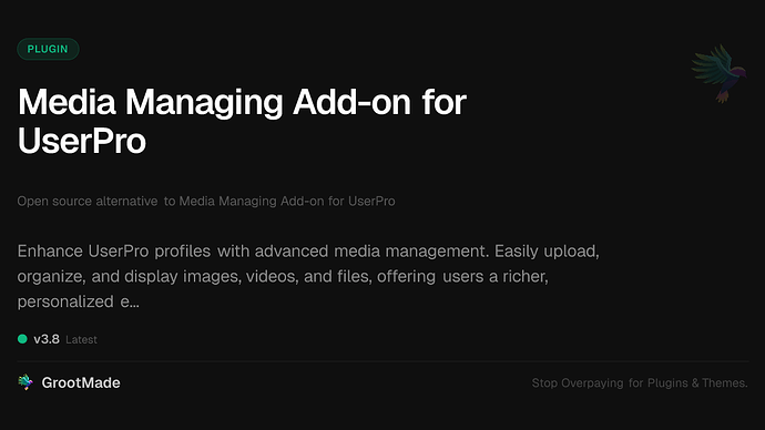 Media Managing Add-on for UserPro