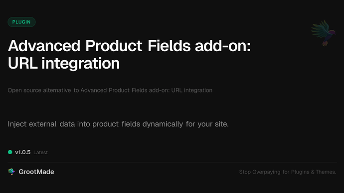 Advanced Product Fields add-on: URL integration