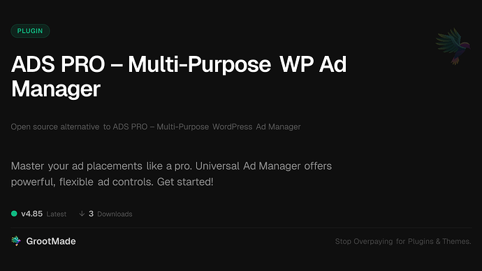 ADS PRO – Multi-Purpose WP Ad Manager