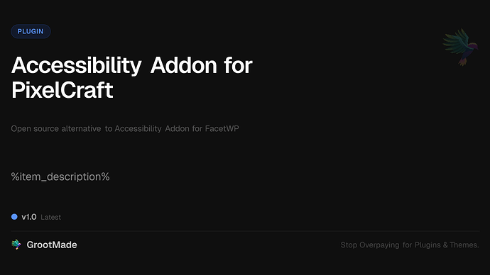 Accessibility Addon for PixelCraft