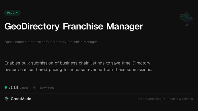 GeoDirectory Franchise Manager