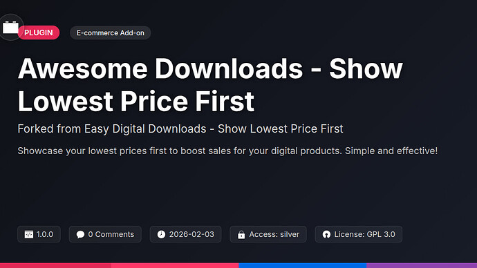 Awesome Downloads - Show Lowest Price First