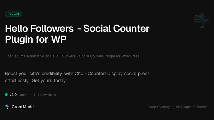 Hello Followers - Social Counter Plugin for WP