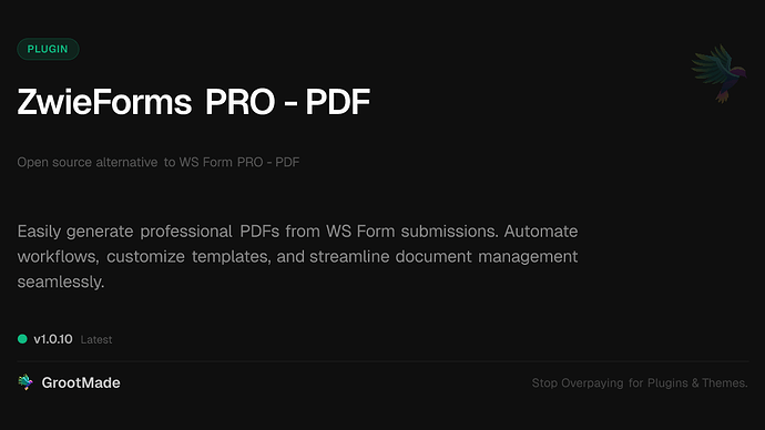 ZwieForms PRO - PDF