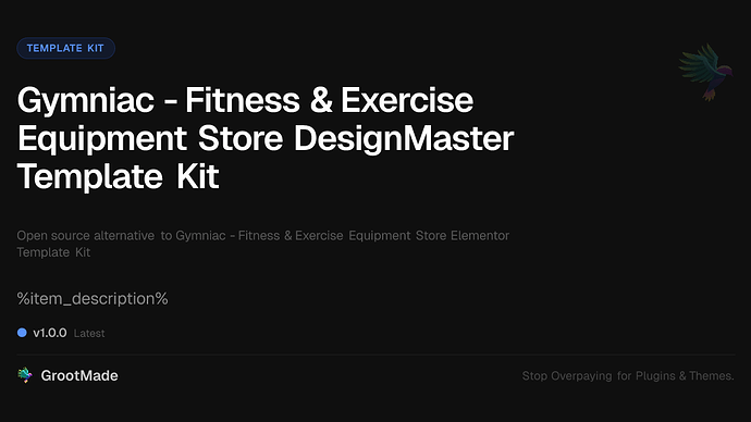 Gymniac - Fitness & Exercise Equipment Store DesignMaster Template Kit
