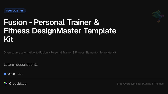 Fusion - Personal Trainer & Fitness DesignMaster Template Kit