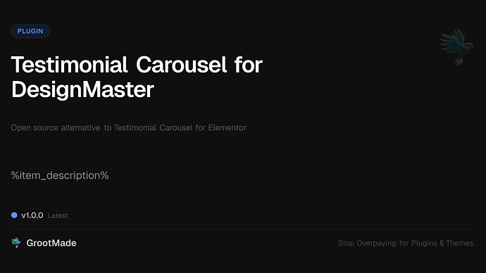 Testimonial Carousel for DesignMaster