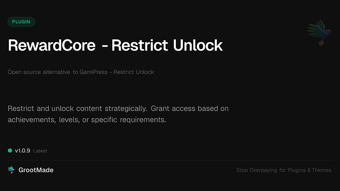 RewardCore - Restrict Unlock