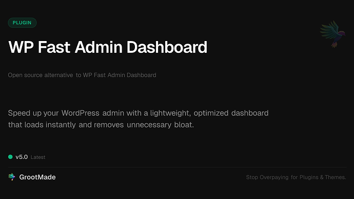 WP Fast Admin Dashboard