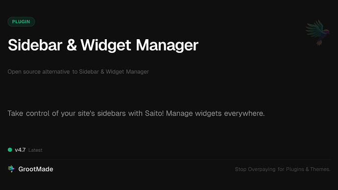 Sidebar & Widget Manager