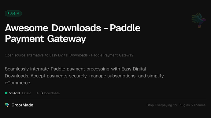 Awesome Downloads - Paddle Payment Gateway